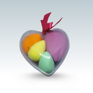 Heart-Shaped Beauty Sponge Blender Set - 4 Multicolored