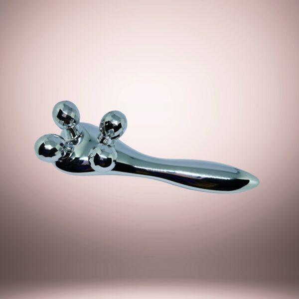 Metallic Glow 3D Facial & Body Massage Roller with Heart Detail - Image 3