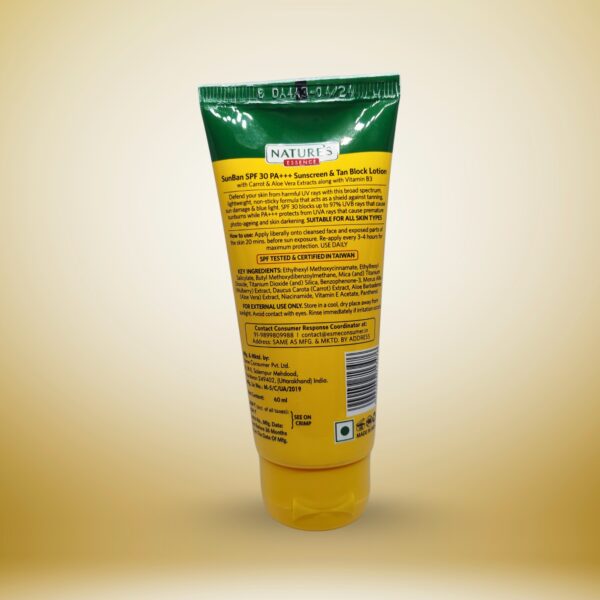 SunBan Sunscreen & Tan Block Lotion SPF 30 PA+++ - Image 2