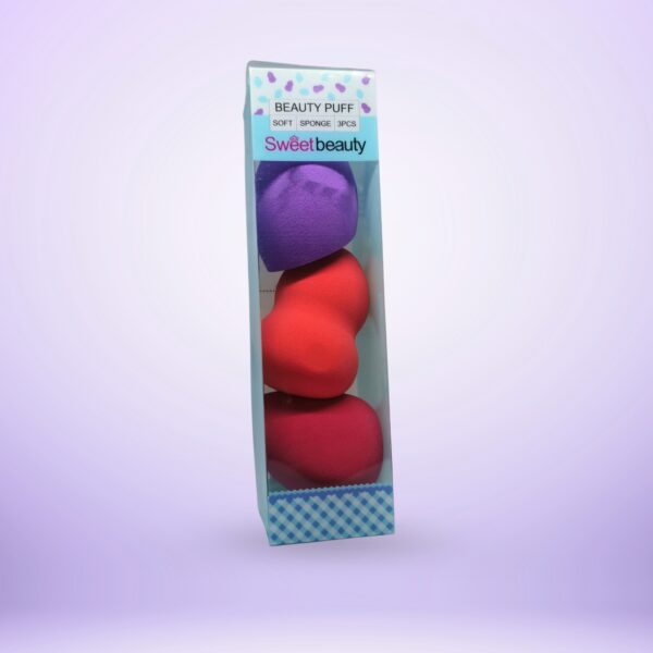 Sweet Beauty Makeup Sponge Set - 3 Soft Puffs - Image 2