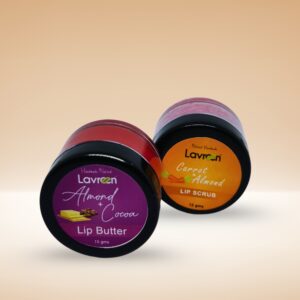 Lavreen: Carrot Almond Lip Scrub & Almond + Cocoa Lip Butter
