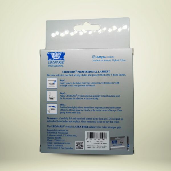 Uroparis Professional False Eyelashes - 5 Pair Pack - Image 3