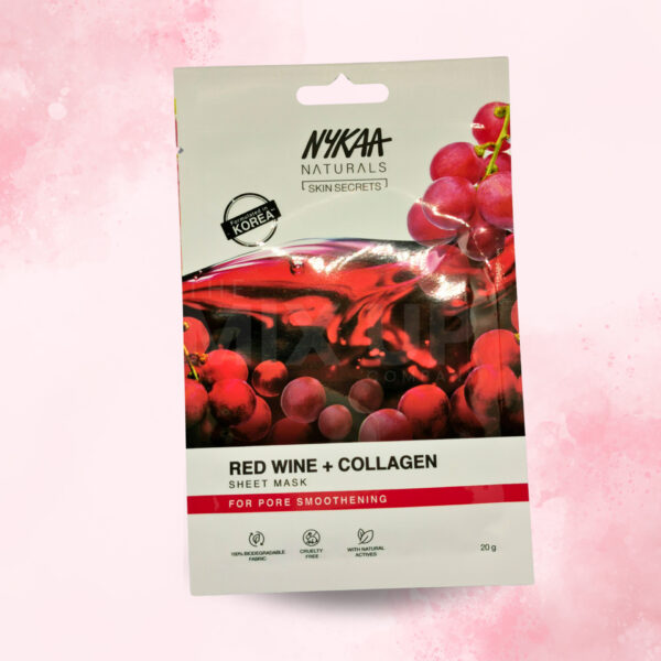 Nykaa Skin Secrets & Naturals Sheet Mask - Red Wine Collagen - 20ml - The Mix Up Company