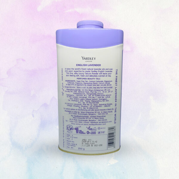 Yardley London English Lavender Perfumed Beauty Talc - 250g - Image 2