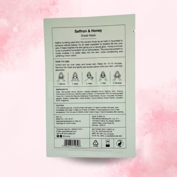 Nykaa Skin Secrets & Naturals Sheet Mask - 20ml - The Mix Up Company