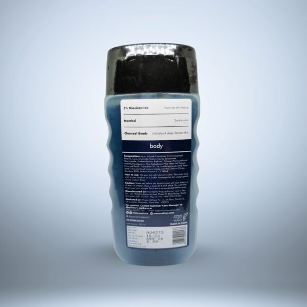 Man Matters Charcoal Body Wash with 5% Niacinamide & Menthol - Image 4