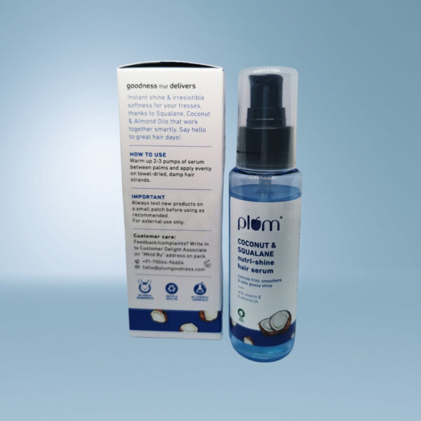 Plum Coconut & Squalane Nutri-Shine Hair Serum - 75ml - Image 3