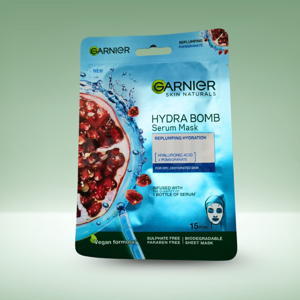 Garnier Hydra Bomb Serum Mask: Pomegranate & Hyaluronic Acid - The Mix Up Company