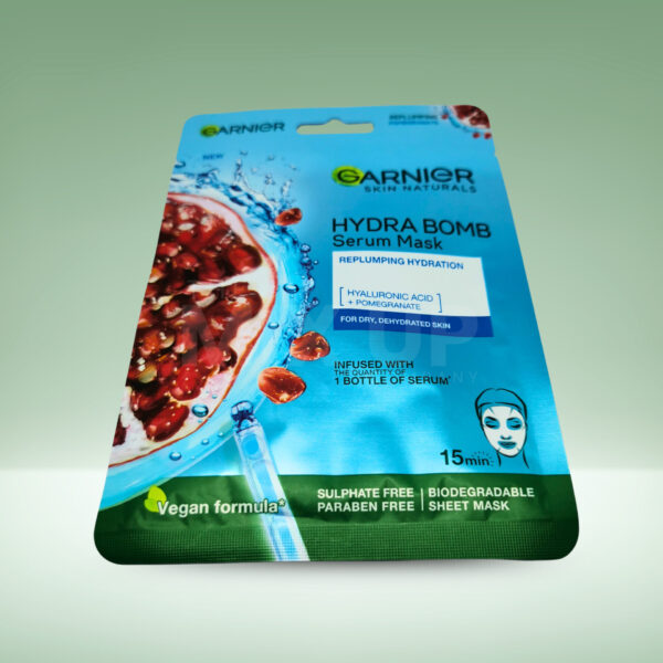 Garnier Hydra Bomb Serum Mask: Pomegranate & Hyaluronic Acid - The Mix Up Company