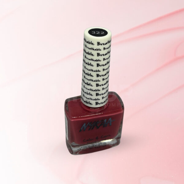 Nykaa Color & Care Breathable Nail Enamel - Rosy Future-322 - Image 3