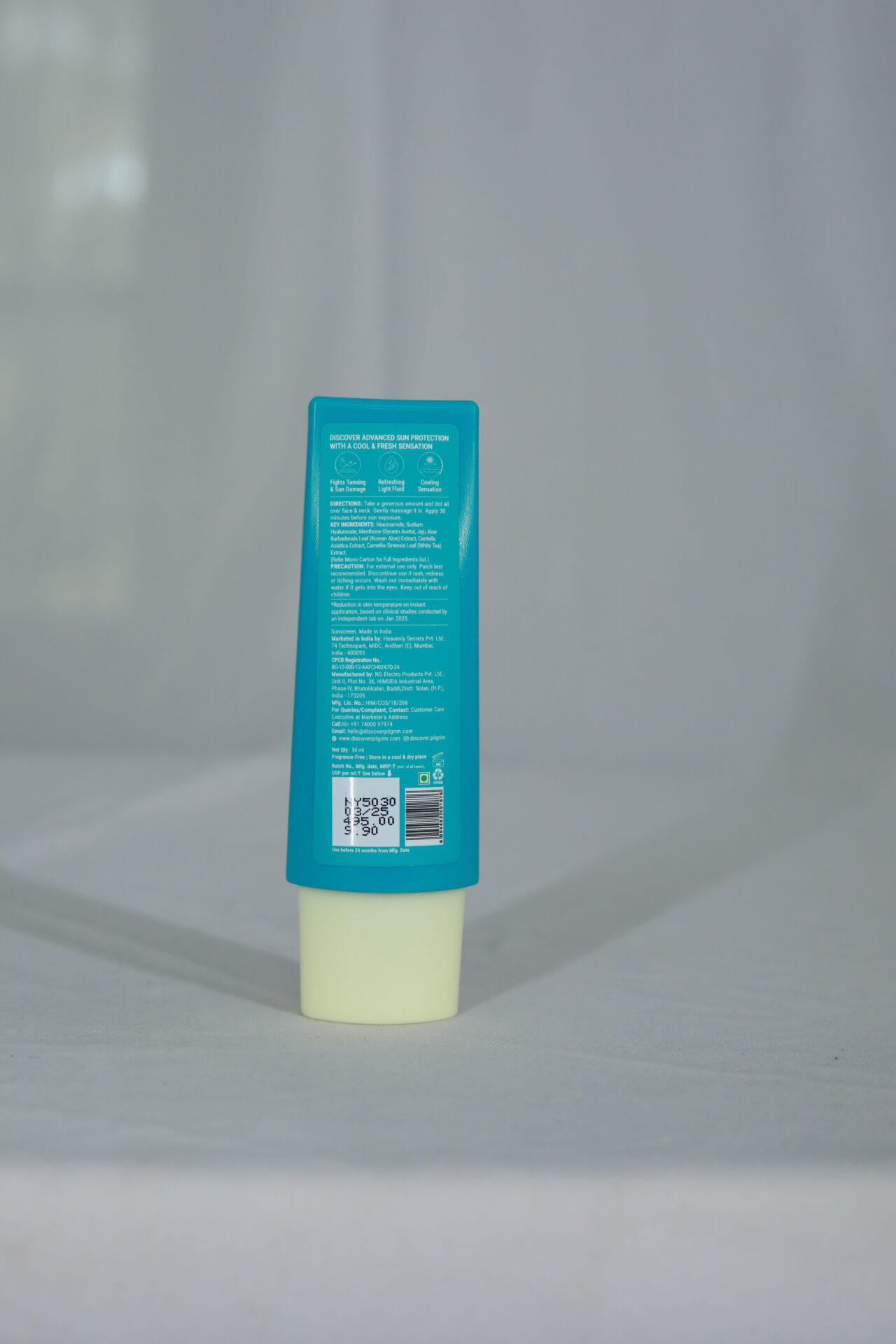 Pilgrim Korean Aloe Cooling Fluid Sunscreen SPF 50+ - Image 3