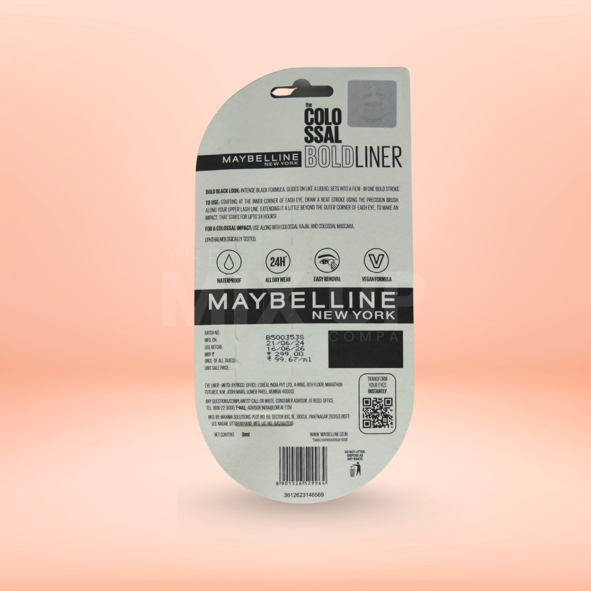 Maybelline NY Colossal Eye Definer Combo (Bold Liner + Kajal) - Image 5