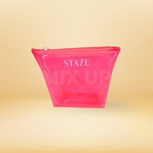 STAZE Neon Pink Transparent Cosmetic Pouch